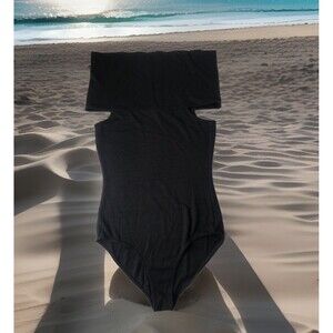 Wilfred Free Women’s Turtleneck Sleeveless Bodysuit Black Size Medium